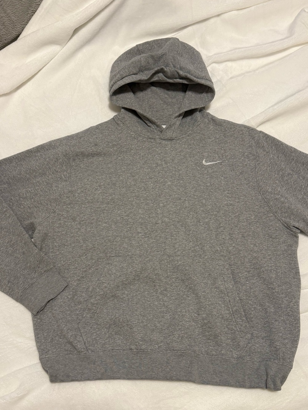 Nike Heather Gray Hoodie with White Swoosh